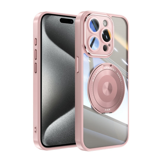 For iPhone 14 Pro Max 360 Holder Magsafe Acrylic Hybrid TPU Phone Case(Pink) - iPhone 14 Pro Max Cases by buy2fix | Online Shopping UK | buy2fix