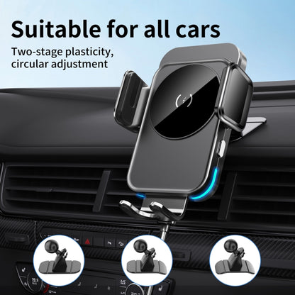 M7 Intelligent Sensing Fast Wireless Charging Car Holder(Black) - Wireless Charger Holders by buy2fix | Online Shopping UK | buy2fix