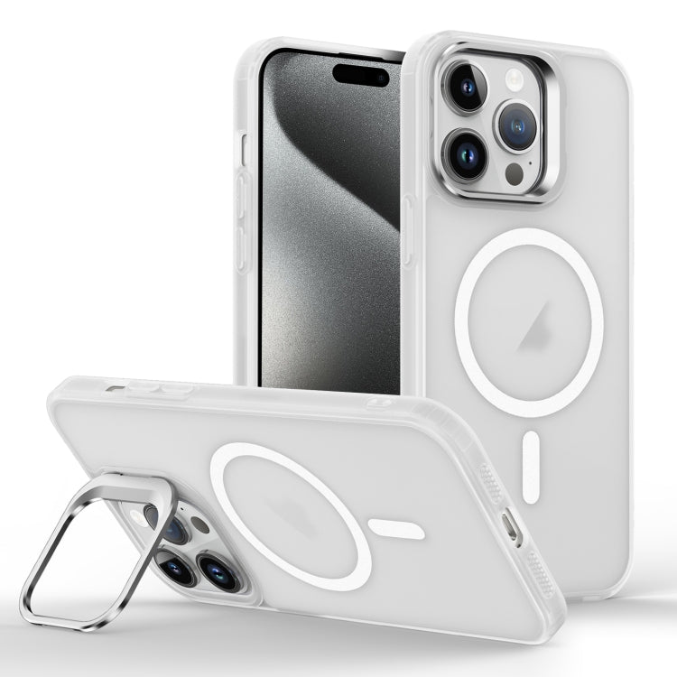 For iPhone 15 Pro Skin Feel Lens Holder Magsafe Phone Case(Transparent) - iPhone 15 Pro Cases by buy2fix | Online Shopping UK | buy2fix