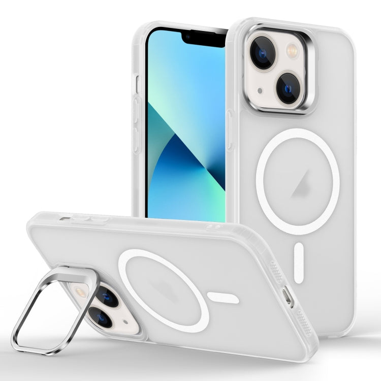 For iPhone 13 Skin Feel Lens Holder Magsafe Phone Case(Transparent) - iPhone 13 Cases by buy2fix | Online Shopping UK | buy2fix