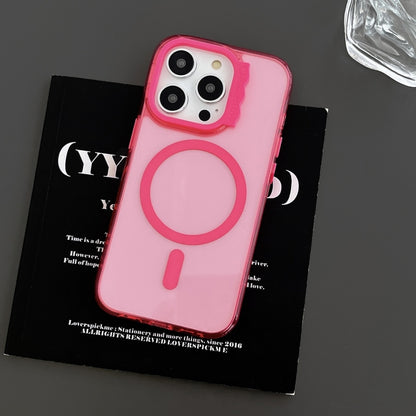 For iPhone 13 Pro Max MagSafe Colorful Wavy Circle PC Hybrid TPU Phone Case(Rose Red) - iPhone 13 Pro Max Cases by buy2fix | Online Shopping UK | buy2fix