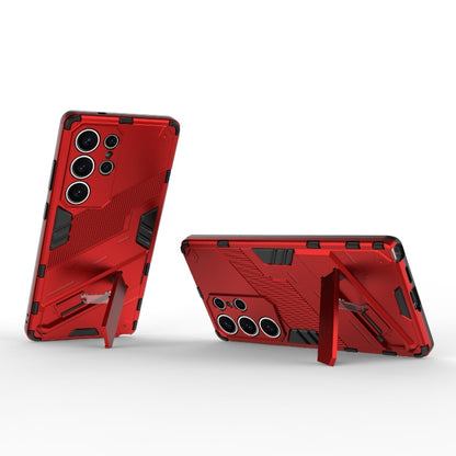 For Samsung Galaxy S25 Ultra 5G Punk Armor 2 in 1 PC + TPU Shockproof Phone Case with Invisible Holder(Red) - Galaxy S25 Ultra 5G Cases by buy2fix | Online Shopping UK | buy2fix