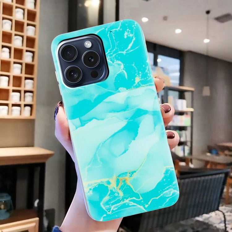 For iPhone 16 Pro IMD Marble TPU Phone Case(Green) - iPhone 16 Pro Cases by buy2fix | Online Shopping UK | buy2fix