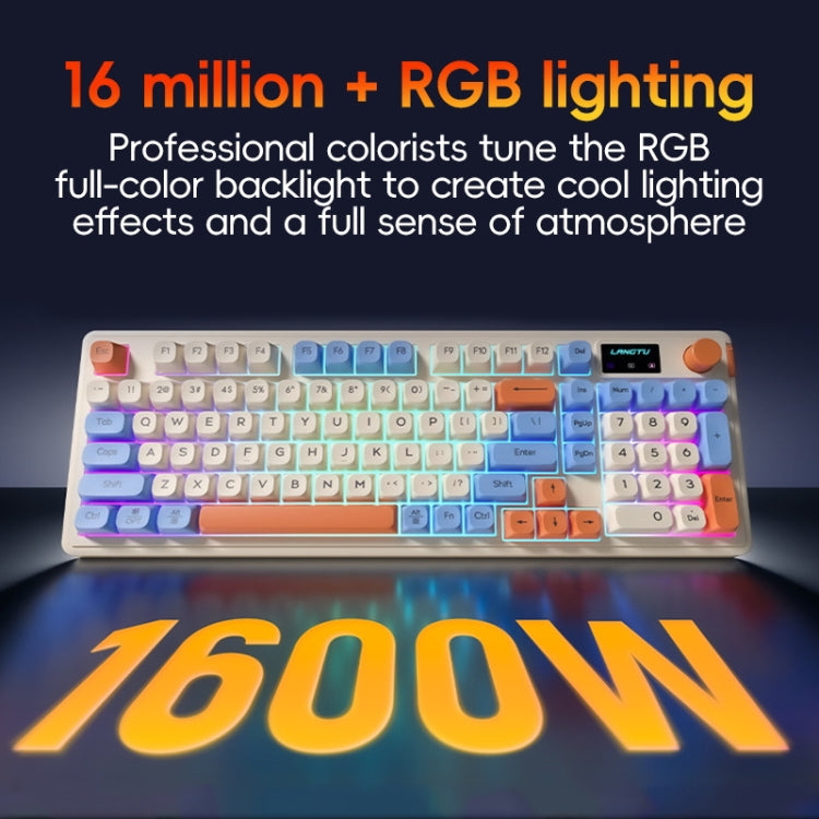 LANGTU L98 Wired RGB Mechanical Gaming Keyboard(Cream White) - Wired Keyboard by LANGTU | Online Shopping UK | buy2fix