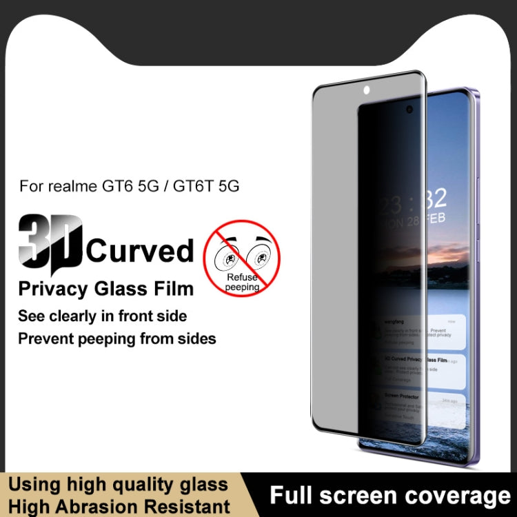 For Realme GT 6 5G Global imak 3D Curved HD Full Screen Anti-spy Tempered Glass Protective Film - Realme Tempered Glass by imak | Online Shopping UK | buy2fix