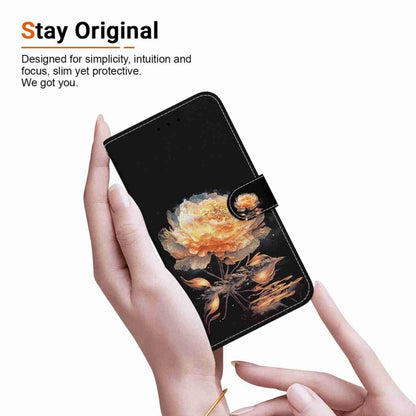 For Samsung Galaxy S25 Ultra 5G Crystal Texture Colored Drawing Leather Phone Case(Gold Peony) - Galaxy S25 Ultra 5G Cases by buy2fix | Online Shopping UK | buy2fix