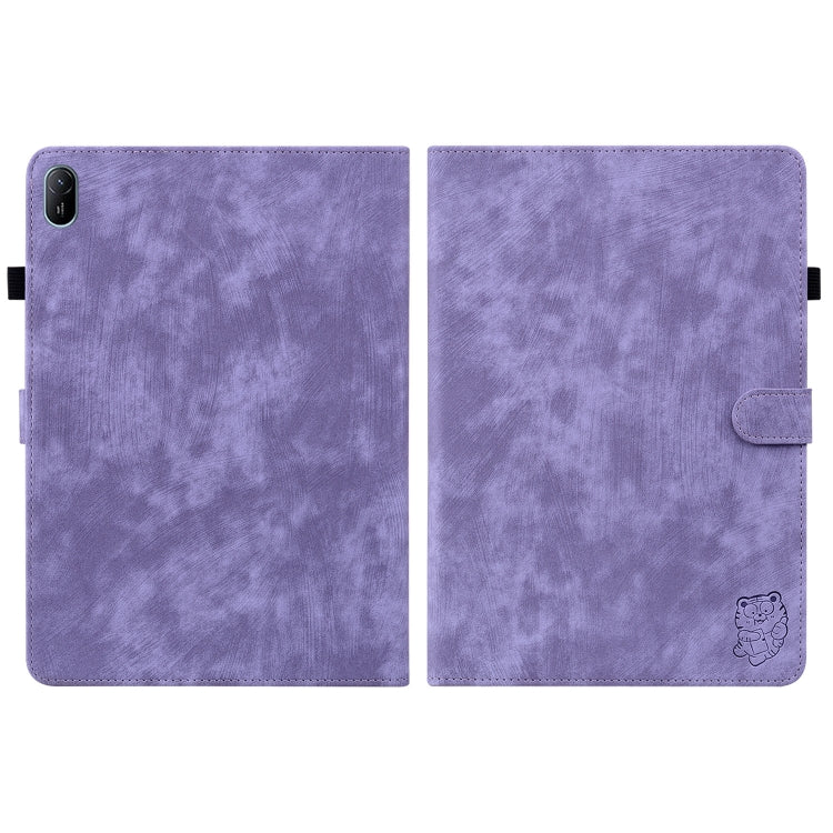 For Huawei MatePad SE 11 2024 Tiger Pattern Flip Leather Tablet Case(Purple) - Huawei by buy2fix | Online Shopping UK | buy2fix