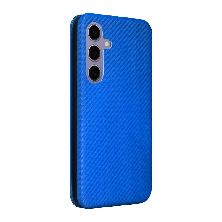 For Samsung Galaxy S25+ 5G Carbon Fiber Texture Flip Leather Phone Case(Blue) - Galaxy S25+ 5G Cases by buy2fix | Online Shopping UK | buy2fix