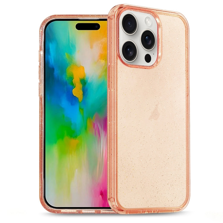 For iPhone 16 Pro Max Glitter Powder TPU Hybrid PC Phone Case(Orange) - iPhone 16 Pro Max Cases by buy2fix | Online Shopping UK | buy2fix