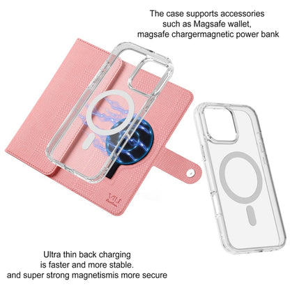 For iPhone 15 Plus ViLi GHB-C Series RFID MagSafe Magnetic Flip Leather Phone Case(Pink) - iPhone 15 Plus Cases by ViLi | Online Shopping UK | buy2fix