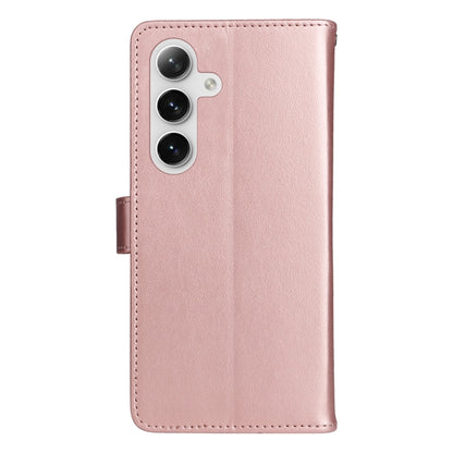 For Samsung Galaxy S25 / S24 5G Cat and Bee Embossed Flip Leather Phone Case(Rose Gold) - Galaxy S25 5G Cases by buy2fix | Online Shopping UK | buy2fix