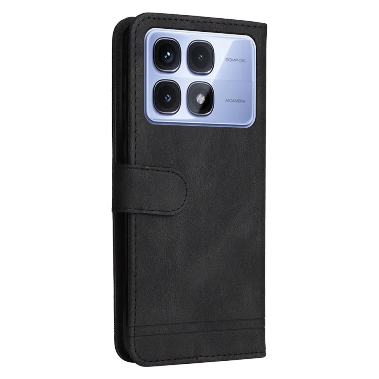 For Redmi K70 Ultra Skin Feel Life Tree Metal Button Leather Phone Case(Black) - Xiaomi Cases by buy2fix | Online Shopping UK | buy2fix