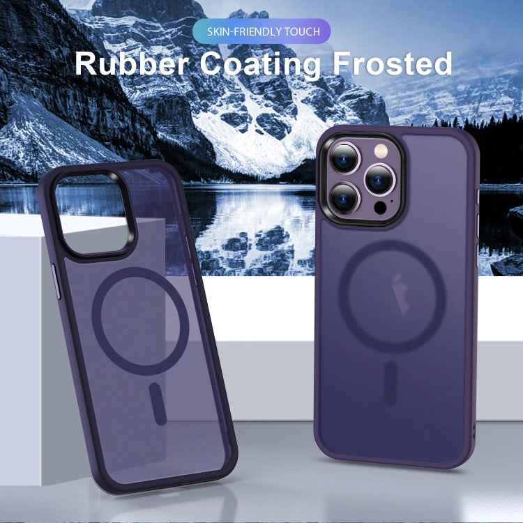 For iPhone 15 Pro MagSafe Magnetic Skin Feel Frosted Phone Case(Dark Purple) - iPhone 15 Pro Cases by buy2fix | Online Shopping UK | buy2fix