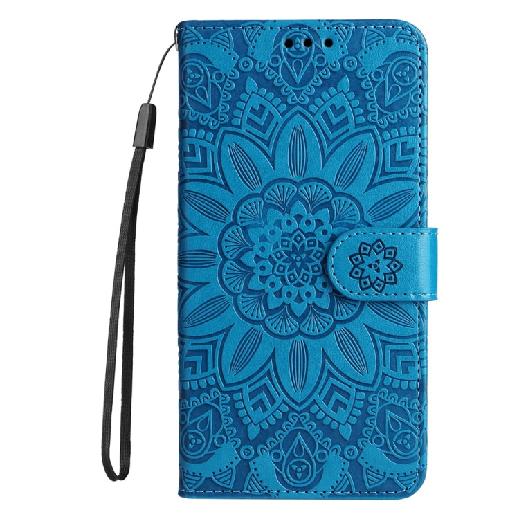 For Redmi K70 Ultra Embossed Sunflower Leather Phone Case(Blue) - Xiaomi Cases by buy2fix | Online Shopping UK | buy2fix