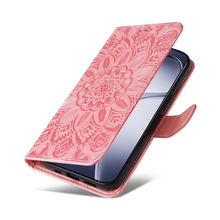 For Redmi K70 Ultra Embossed Sunflower Leather Phone Case(Rose Gold) - Xiaomi Cases by buy2fix | Online Shopping UK | buy2fix