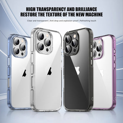 For iPhone 16 Pro PC Hybrid TPU Full Coverage Shockproof Phone Case(Transparent Purple) - iPhone 16 Pro Cases by buy2fix | Online Shopping UK | buy2fix