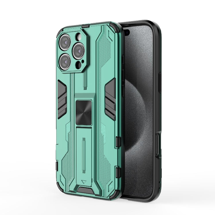 For iPhone 16 Pro Max Supersonic PC + TPU Holder Phone Case(Green) - iPhone 16 Pro Max Cases by buy2fix | Online Shopping UK | buy2fix