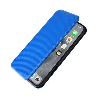 For iPhone 16 Pro Carbon Fiber Texture Flip Leather Phone Case(Blue) - iPhone 16 Pro Cases by buy2fix | Online Shopping UK | buy2fix