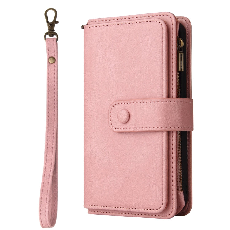 For Xiaomi Poco F6 Pro Skin Feel Multi Card Slots Zipper Wallet Leather Phone Case(Pink) - Xiaomi Cases by buy2fix | Online Shopping UK | buy2fix