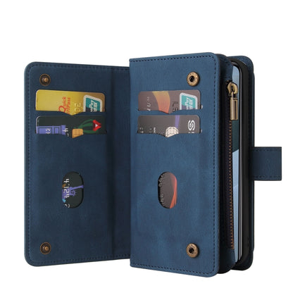 For Xiaomi 14T Skin Feel Multi Card Slots Zipper Wallet Leather Phone Case(Blue) - 14T Cases by buy2fix | Online Shopping UK | buy2fix