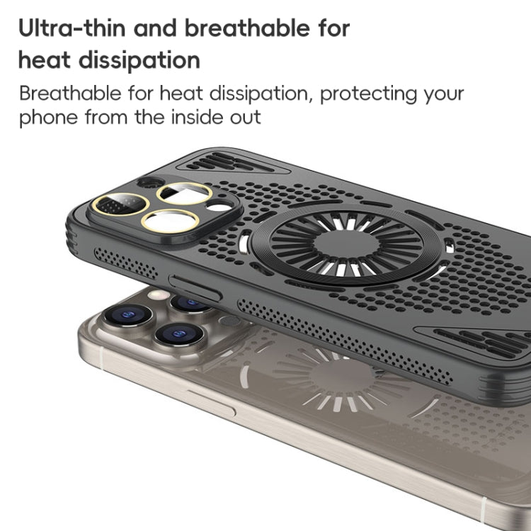 For iPhone 12 Pro Max Hollow Cooling MagSafe Shockproof Phone Case(White) - iPhone 12 Pro Max Cases by buy2fix | Online Shopping UK | buy2fix