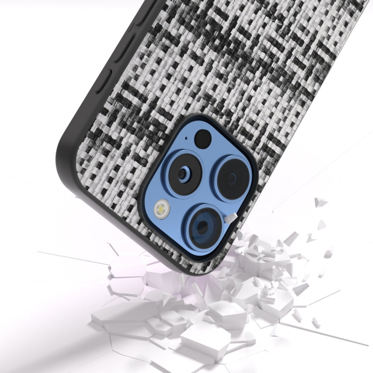 For iPhone 16 Pro Max Black Frame Color Lattice Texture PU Phone Case(Black) - iPhone 16 Pro Max Cases by buy2fix | Online Shopping UK | buy2fix