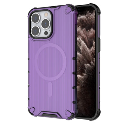 For iPhone 11 Pro Max Grating Airbag Shockproof MagSafe Frosted Phone Case(Purple) - iPhone 11 Pro Max Cases by buy2fix | Online Shopping UK | buy2fix