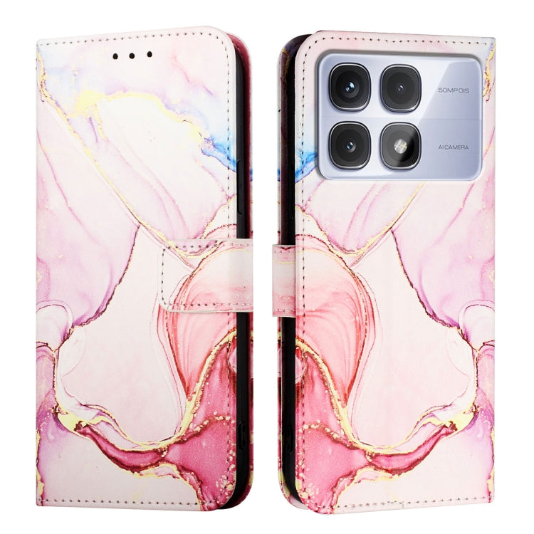 For Redmi K70 Ultra 5G Global PT003 Marble Pattern Flip Leather Phone Case(Rose Gold) - Xiaomi Cases by buy2fix | Online Shopping UK | buy2fix