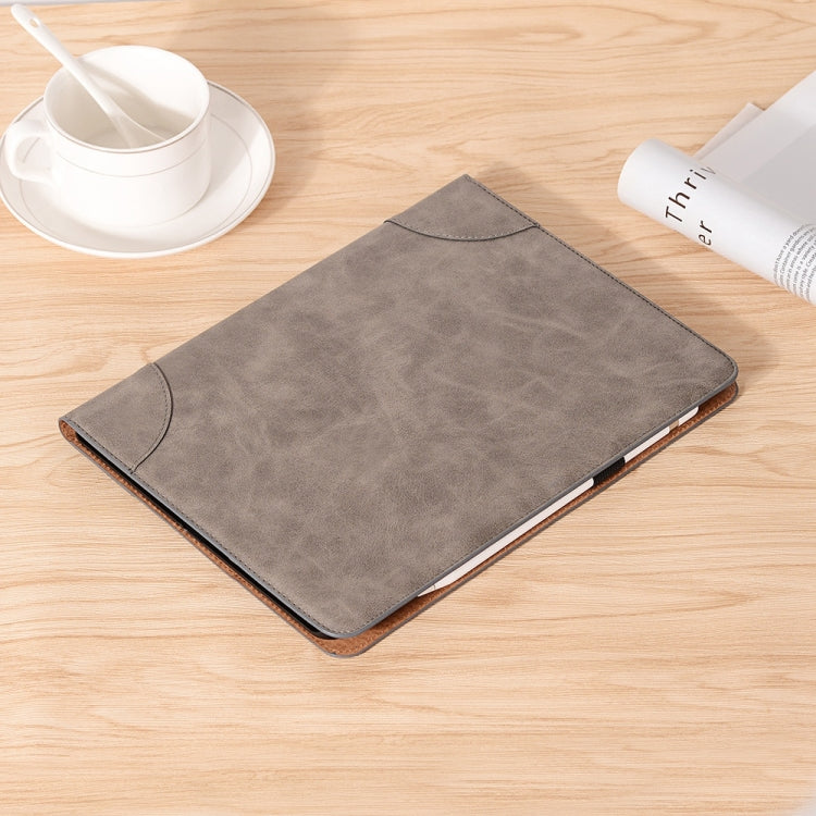 Retro Book Style Leather Tablet Case For iPad Pro 13 2024(Grey) - iPad Pro 13 2024 Cases by buy2fix | Online Shopping UK | buy2fix