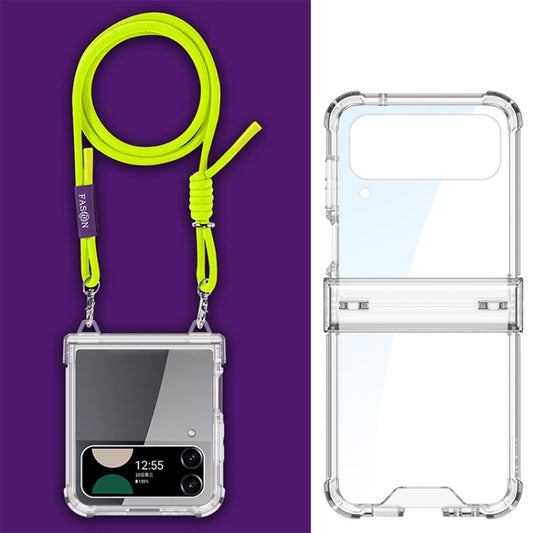 For Samsung Galaxy Z Flip4 GKK Airbag Hinge Full Coverage Phone Case with Crossbody Rope(Yellow) - Galaxy Z Flip4 5G Cases by GKK | Online Shopping UK | buy2fix