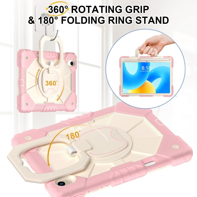 For Huawei Matepad 11.5 2023 Contrast Color Robot Silicone Hybrid PC Tablet Case(Rose Gold Beige) - Huawei by buy2fix | Online Shopping UK | buy2fix