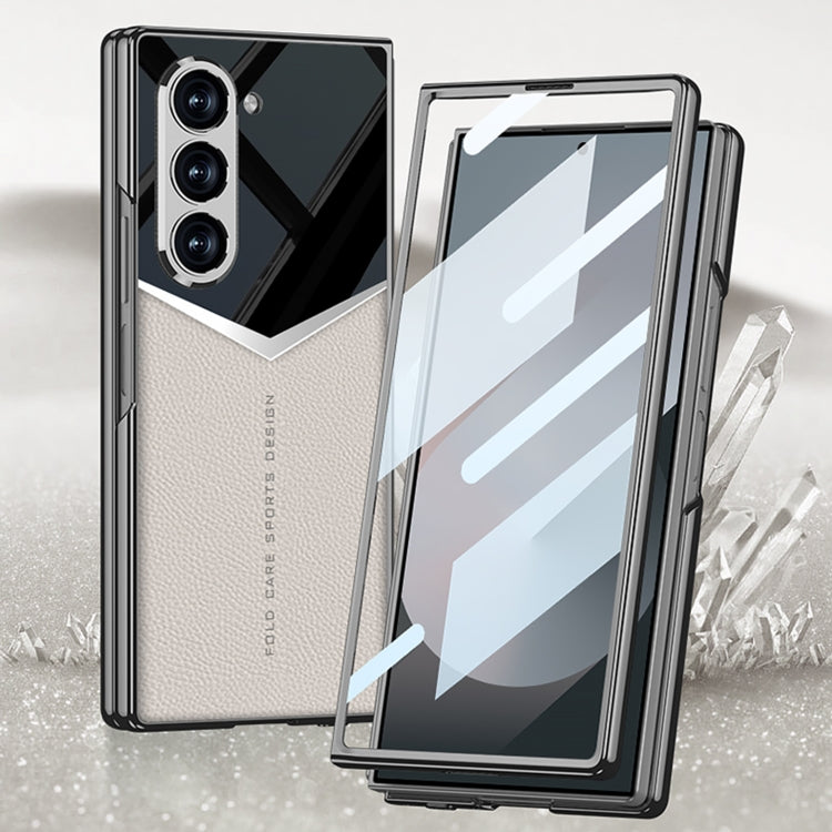 For Samsung Galaxy Z Fold6 GKK Integrated Plating Leather Knight Full Coverage Phone Case(Grey) - Galaxy Z Fold6 5G Cases by GKK | Online Shopping UK | buy2fix