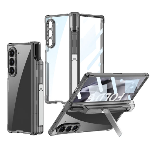 For Samsung Galaxy Z Fold6 GKK Integrated Airbag Hinge Full Coverage Phone Case with Holder / Pen Box, Not Included Pen(Black) - Galaxy Z Fold6 5G Cases by GKK | Online Shopping UK | buy2fix