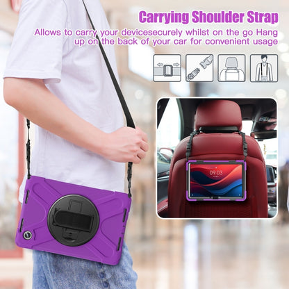 For Lenovo Tab M11 /Xiaomi Pad 11 2024 Rotatable Holder Silicone Hybrid PC Tablet Case with Shoulder Strap(Purple) - Lenovo by buy2fix | Online Shopping UK | buy2fix