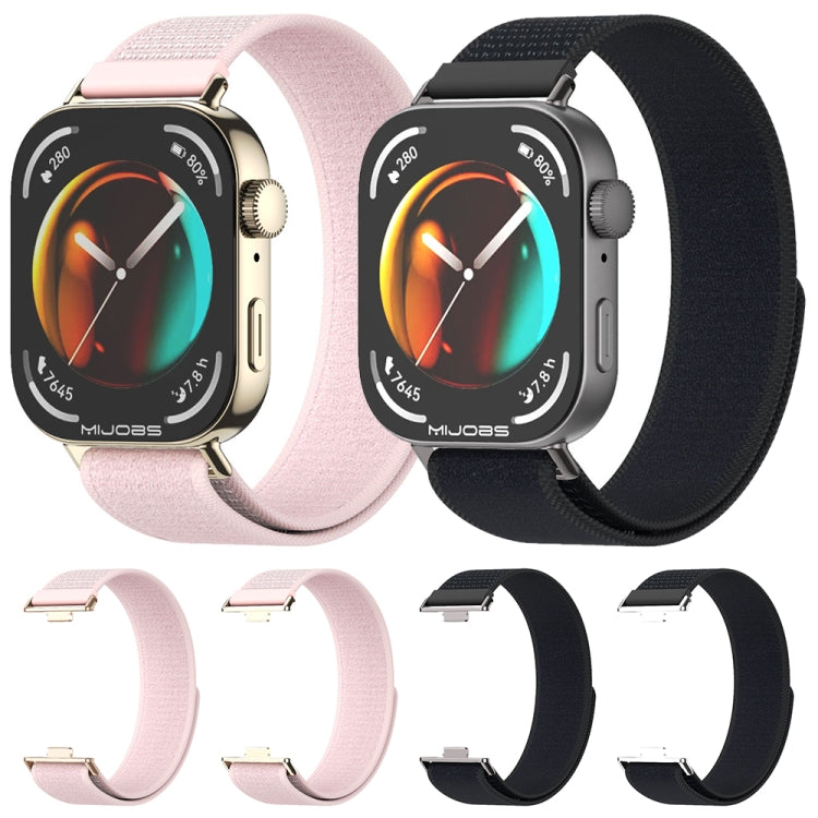 For Huawei Watch Fit3 MIJOBS Nylon Watch Band Wristband(Pink Rose Gold) - Watch Bands by MIJOBS | Online Shopping UK | buy2fix