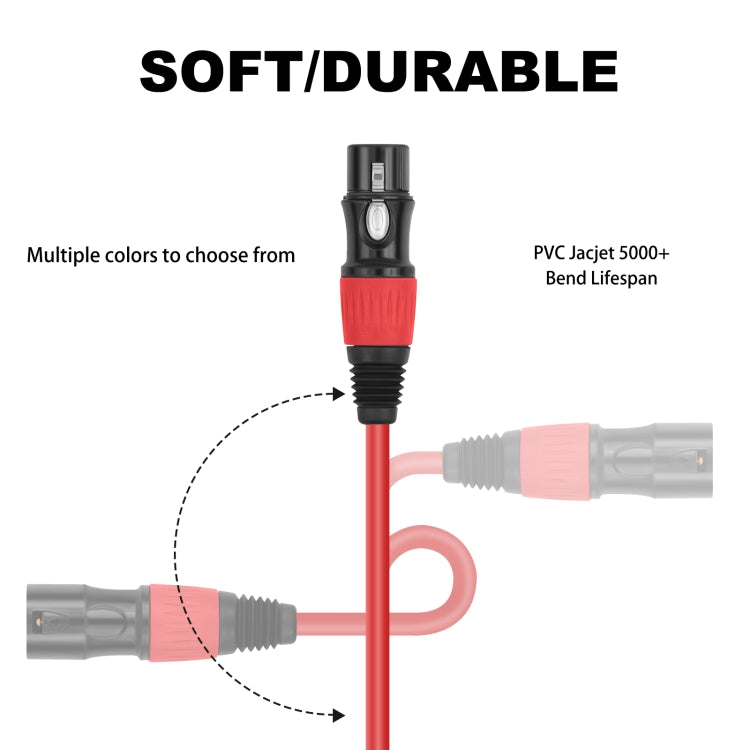 JC1015 XLR 3pin Male to Female Audio Cable, Length:1m(Purple) - Microphone Audio Cable & Connector by buy2fix | Online Shopping UK | buy2fix