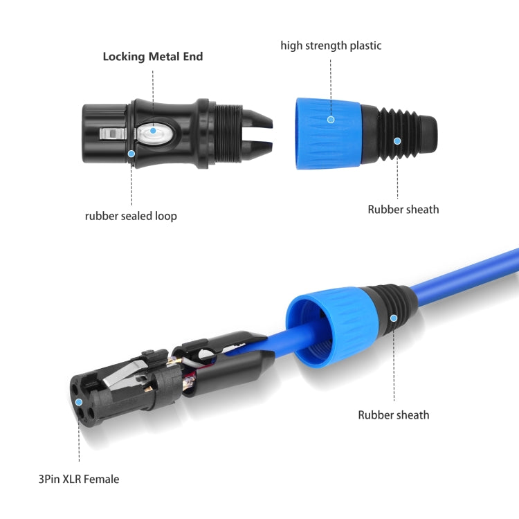 JC1015 XLR 3pin Male to Female Audio Cable, Length:1m(Yellow) - Microphone Audio Cable & Connector by buy2fix | Online Shopping UK | buy2fix