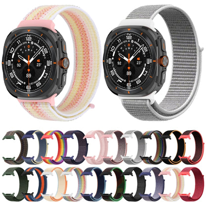 For Samsung Galaxy Watch Ultra 47mm Plastic Connector Nylon Loop Watch Band(Seashell) - Watch Bands by buy2fix | Online Shopping UK | buy2fix