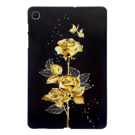 For Samsung Galaxy Tab S6 Lite 2024 / 2022 Color Painting Pattern Smart Tablet TPU Case(Golden Rose) - Tab S6 Lite P610 / P615 by buy2fix | Online Shopping UK | buy2fix