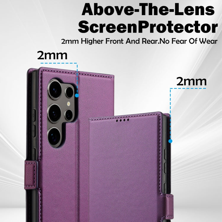 For Samsung Galaxy S24 Ultra 5G LC.IMEEKE L1 Series Frosted Fine Texture PU Phone Case(Purple) - Galaxy S24 Ultra 5G Cases by LC.IMEEKE | Online Shopping UK | buy2fix