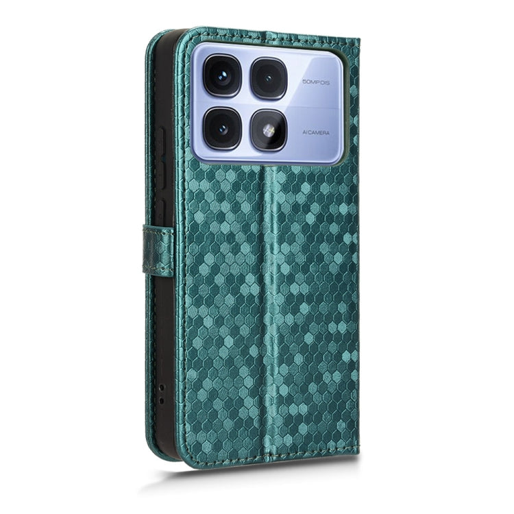 For Redmi K70 Ultra Honeycomb Dot Texture Leather Phone Case(Green) - Xiaomi Cases by buy2fix | Online Shopping UK | buy2fix