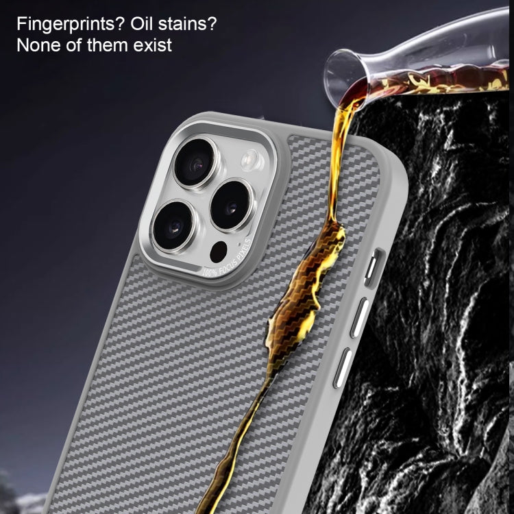 For iPhone 15 Plus Carbon Fiber Texture MagSafe Magnetic Shockproof Phone Case(Purple) - iPhone 15 Plus Cases by buy2fix | Online Shopping UK | buy2fix