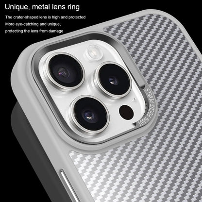 For iPhone 11 Pro Max Carbon Fiber Texture MagSafe Magnetic Shockproof Phone Case(Grey) - iPhone 11 Pro Max Cases by buy2fix | Online Shopping UK | buy2fix