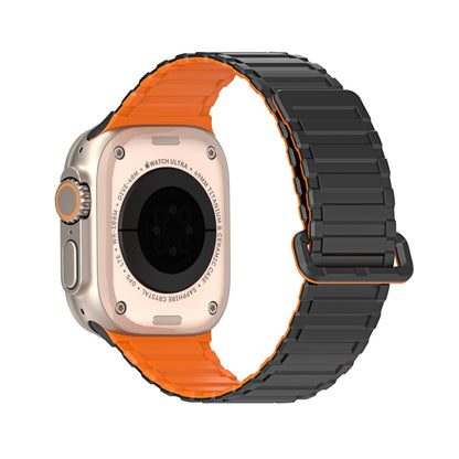 For Apple Watch Series 3 42mm DUX DUCIS KJ Series Magnetic Buckle Silicone Watch Band(Black Orange) - Watch Bands by DUX DUCIS | Online Shopping UK | buy2fix