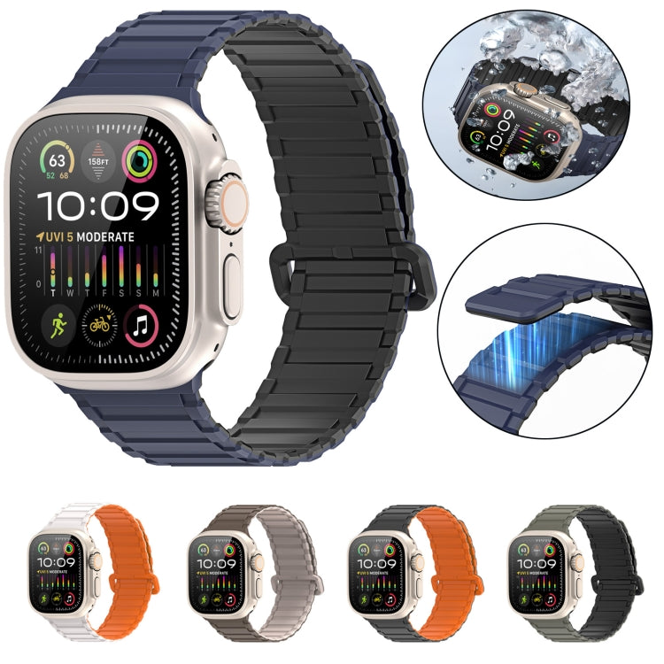 For Apple Watch Series 9 45mm DUX DUCIS KJ Series Magnetic Buckle Silicone Watch Band(Starlight Orange) - Watch Bands by DUX DUCIS | Online Shopping UK | buy2fix