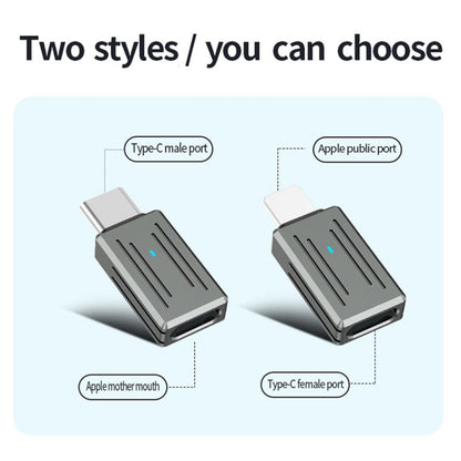 8 Pin Male to USB-C / Type-C Female Zinc Alloy PD Adapter, Support Fast Charging / Data Transmission(Gun Metal) - Converter & Adapter by buy2fix | Online Shopping UK | buy2fix