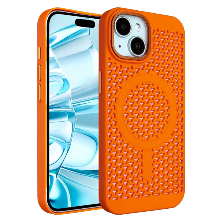 For iPhone 16 Plus Ice Feeling Cooling MagSafe Magnetic Phone Case(Orange) - iPhone 16 Plus Cases by buy2fix | Online Shopping UK | buy2fix