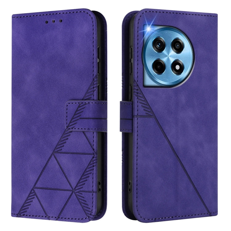 For OnePlus 12 5G Global Crossbody 3D Embossed Flip Leather Phone Case(Purple) - OnePlus Cases by buy2fix | Online Shopping UK | buy2fix