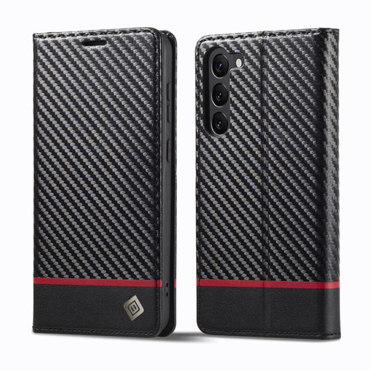 For Samsung Galaxy S25+ 5G LC.IMEEKE Carbon Fiber Leather Phone Case(Horizontal Black) - Galaxy S25+ 5G Cases by LC.IMEEKE | Online Shopping UK | buy2fix