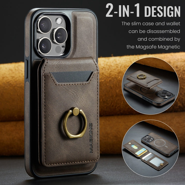 For iPhone 13 DG.MING K1 MagSafe Detachable Wallet RFID Back Cover Phone Case(Coffee) - iPhone 13 Cases by DG.MING | Online Shopping UK | buy2fix